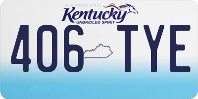 KY license plate 406TYE
