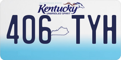 KY license plate 406TYH