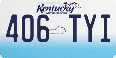 KY license plate 406TYI