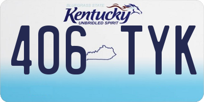 KY license plate 406TYK