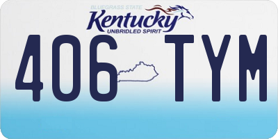 KY license plate 406TYM