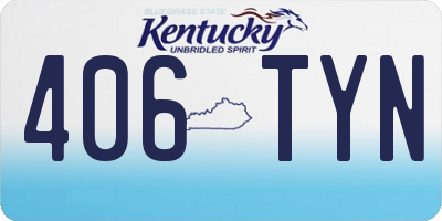 KY license plate 406TYN