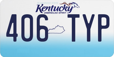 KY license plate 406TYP