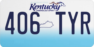 KY license plate 406TYR