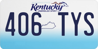 KY license plate 406TYS
