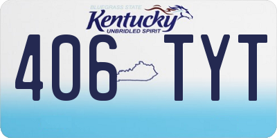 KY license plate 406TYT