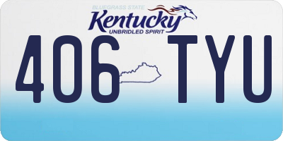 KY license plate 406TYU