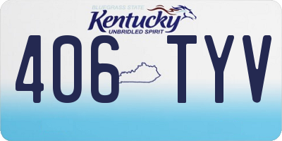 KY license plate 406TYV