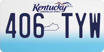 KY license plate 406TYW