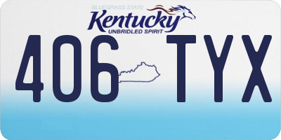 KY license plate 406TYX