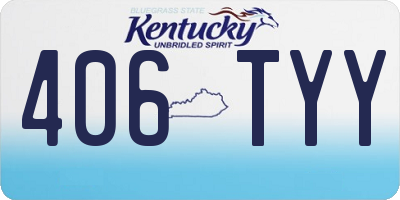 KY license plate 406TYY