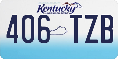 KY license plate 406TZB