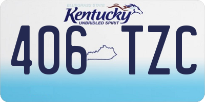 KY license plate 406TZC
