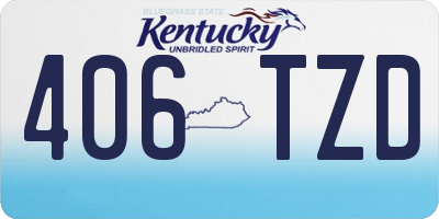 KY license plate 406TZD