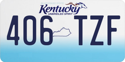 KY license plate 406TZF