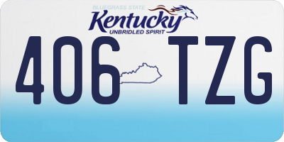 KY license plate 406TZG