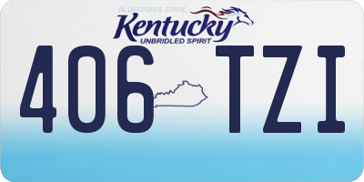 KY license plate 406TZI