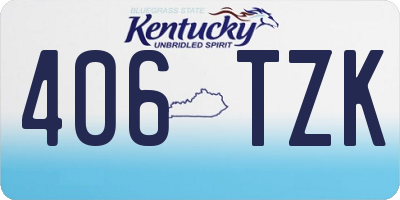 KY license plate 406TZK