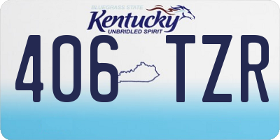 KY license plate 406TZR
