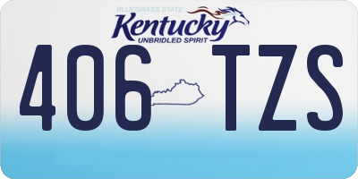 KY license plate 406TZS