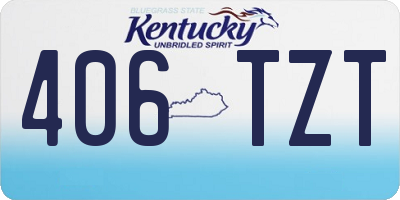KY license plate 406TZT
