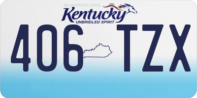 KY license plate 406TZX