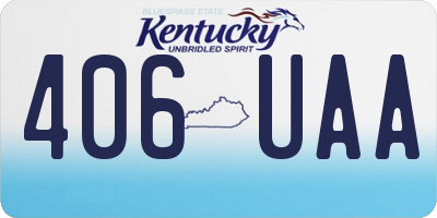 KY license plate 406UAA