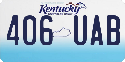 KY license plate 406UAB
