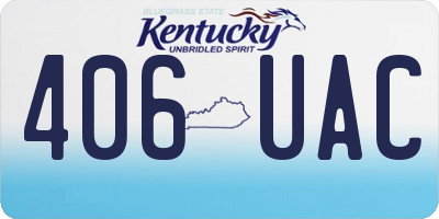 KY license plate 406UAC