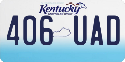 KY license plate 406UAD