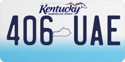 KY license plate 406UAE