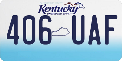 KY license plate 406UAF