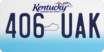 KY license plate 406UAK