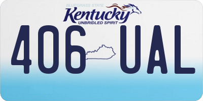 KY license plate 406UAL