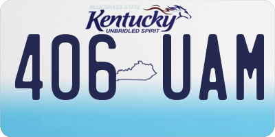 KY license plate 406UAM