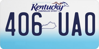 KY license plate 406UAO