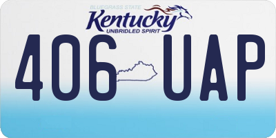 KY license plate 406UAP