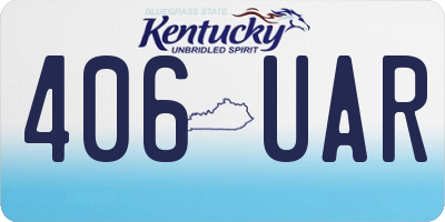 KY license plate 406UAR