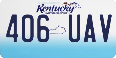 KY license plate 406UAV