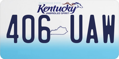 KY license plate 406UAW