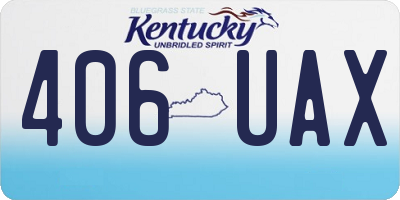 KY license plate 406UAX