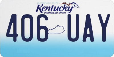 KY license plate 406UAY