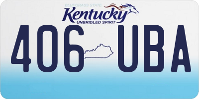 KY license plate 406UBA