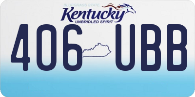 KY license plate 406UBB