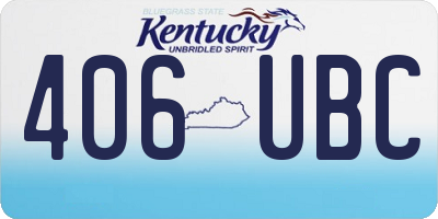 KY license plate 406UBC