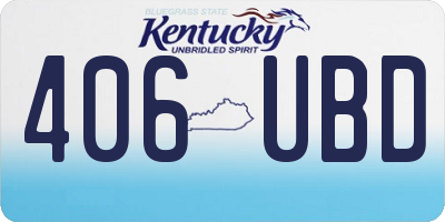 KY license plate 406UBD