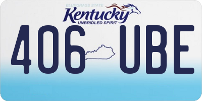 KY license plate 406UBE