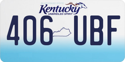 KY license plate 406UBF