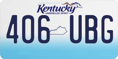 KY license plate 406UBG