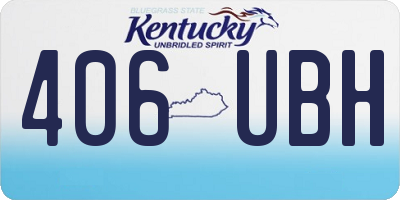 KY license plate 406UBH
